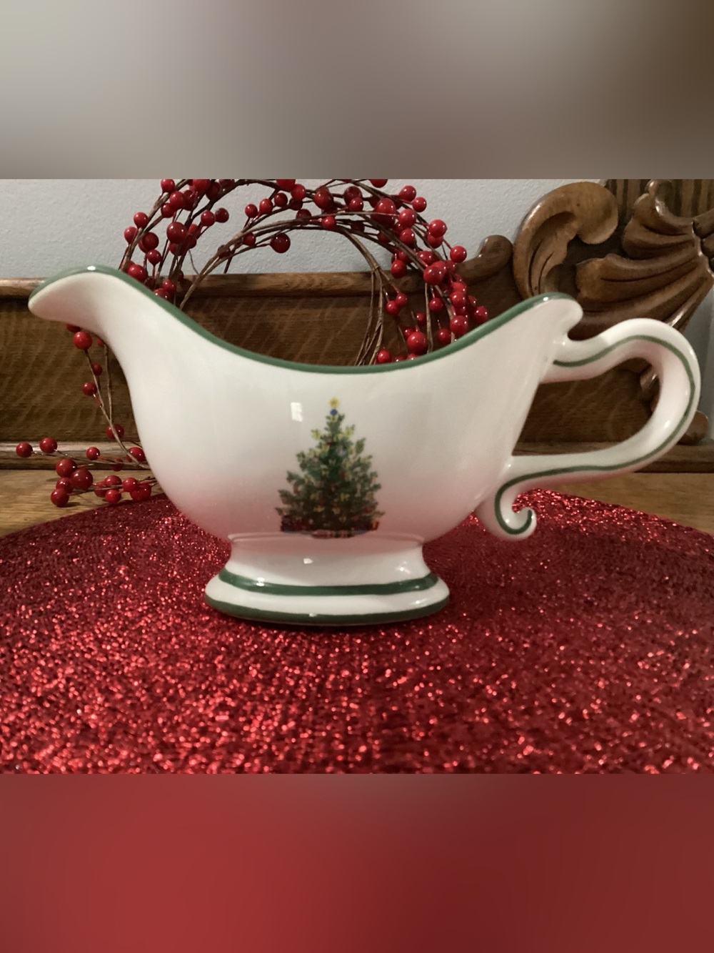 Vintage Christopher Radko Gravy Boat (Holiday Celebrations)